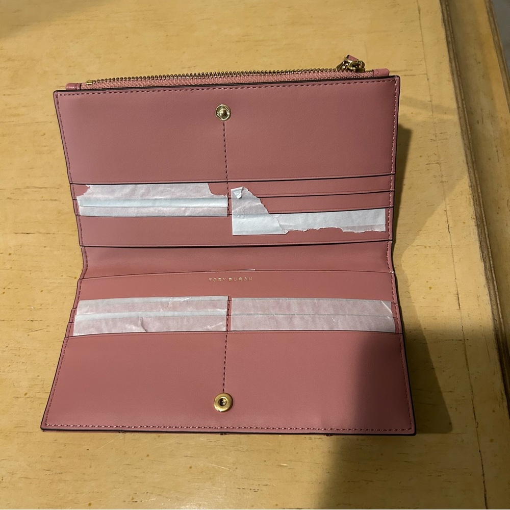 Tory Burch Willa slim glazed quilted leather envelope wallet 89490 - Picture 5 of 8